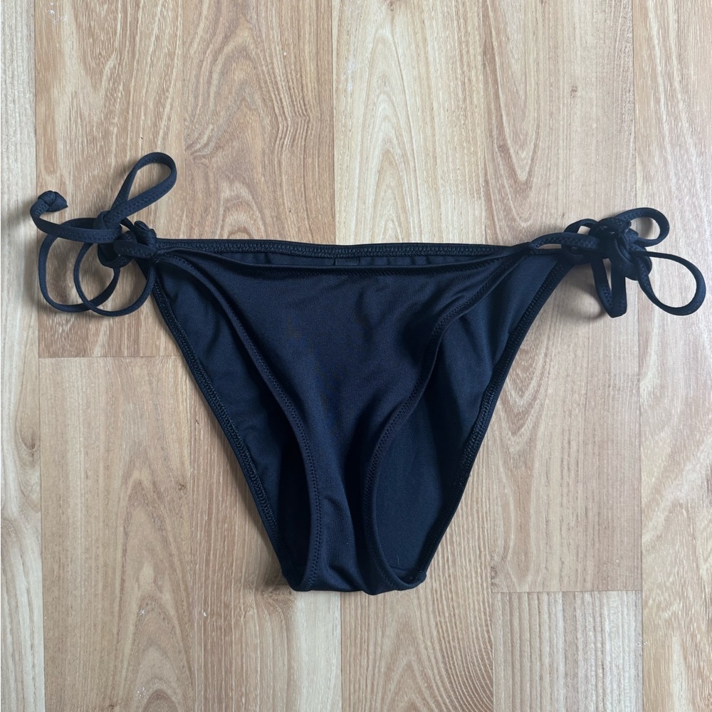 Victorias Secret PINK Classic Black Tie-Side Bikini Bottom - Women Swim
